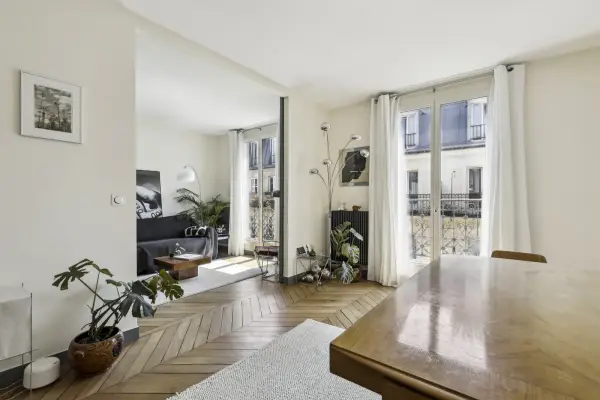 Paris apartment with chevron parquet